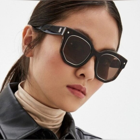 Burberry Women's Primrose Sunglasses Square Dark Havana Brown B4307 50-22-140 - Picture 1 of 16